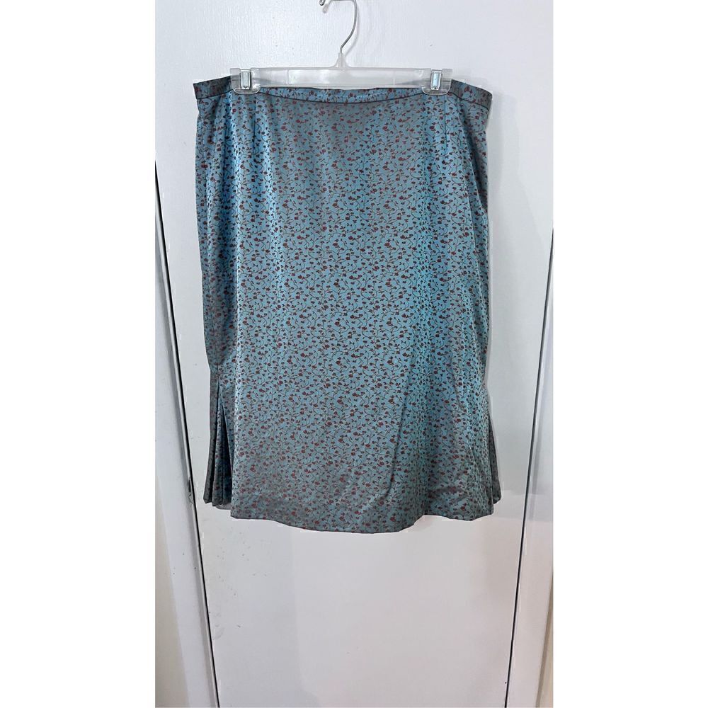 ZANELLA TOP DRAWER FLORIDA BLUE SHIRT BROWN FLORAL SZ 14